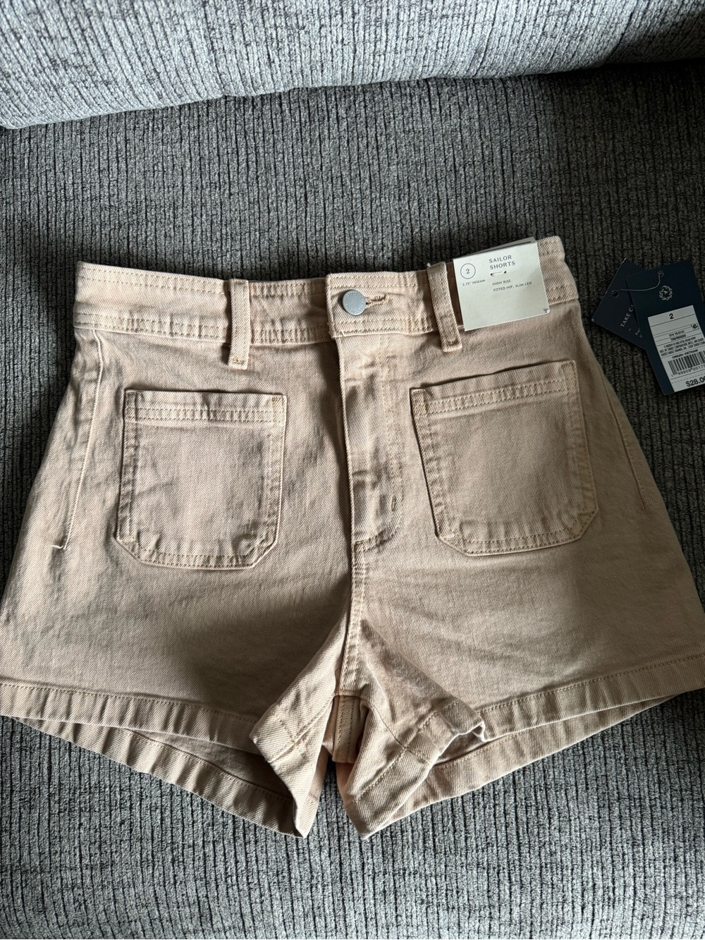 Sailor Denim Tan High-Rise Jean Shorts